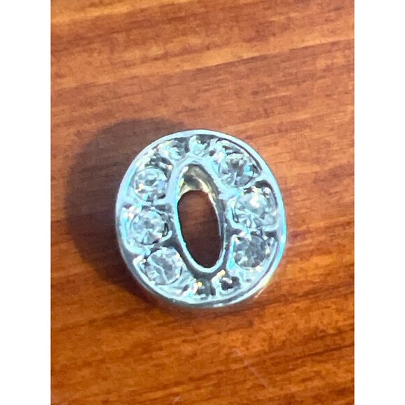 Origami Owl Charm Silver Tone Letter O Clear Rhinestones Initial - Picture 1 of 2